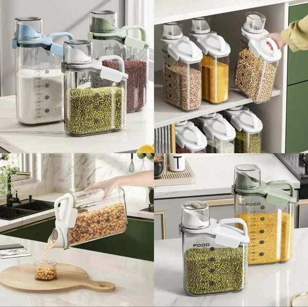 Acrylic Food Storage Container 2500ml Cereal Dispenser & Pantry Organizer