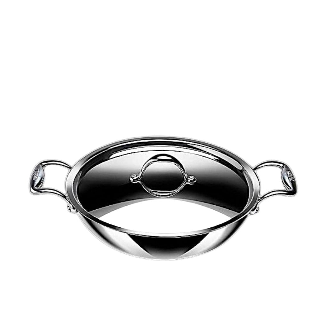 Stahl Stainless Steel Pot Triply Biryani Handi Cookware with Glass Deep 3-Layer Cooking Pot | Gas & Induction Compatible, Oven-Safe | Perfect for Pilau, Rice, Stews & Family Meals