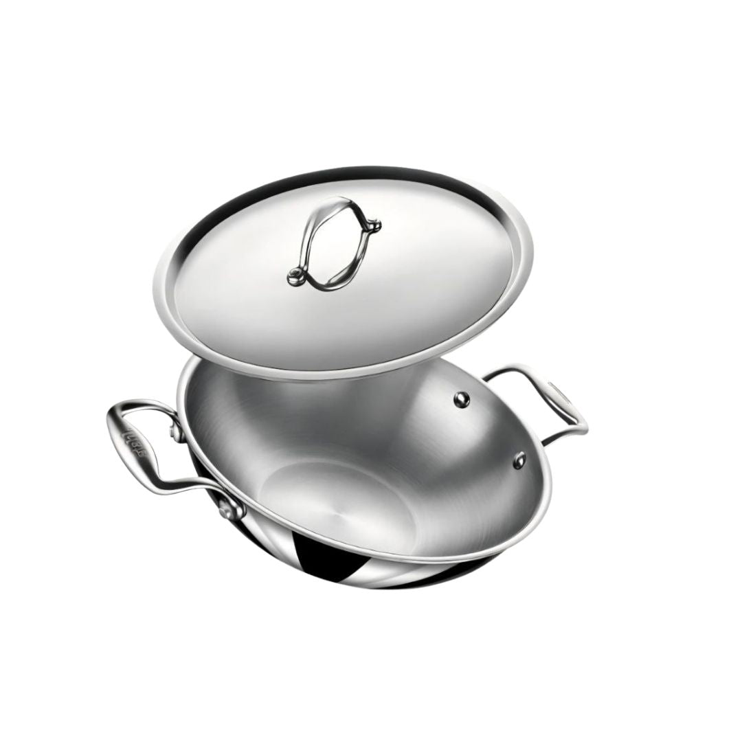 Stahl Stainless Steel Cookware | Triply Artisan Base Pot with Lid – Heavy-Duty 3-Layer Saucepan for Gas & Induction Stoves | Durable, Non-Reactive, Oven-Safe Kitchen Pot