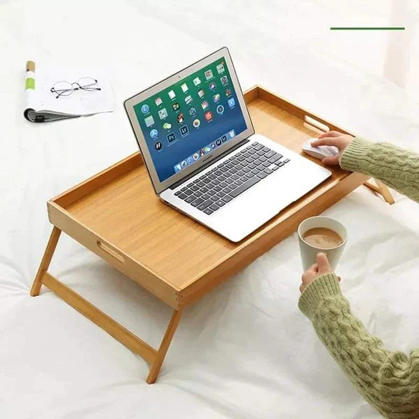 Foldable Bamboo Bed Tray Table – Breakfast in Bed Serving Tray