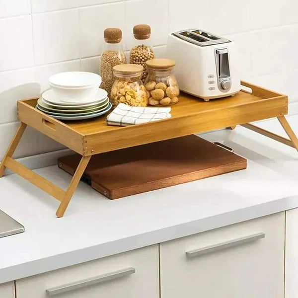 Foldable Bamboo Bed Tray Table – Breakfast in Bed Serving Tray