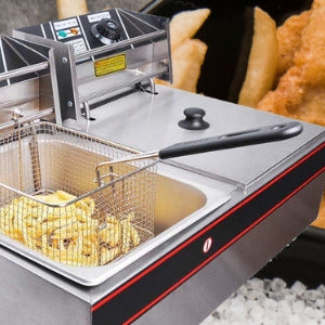 Nunix  Double Tank 6+6LT CHIPS/CHICKEN Stainless Steel double Deep Fryer