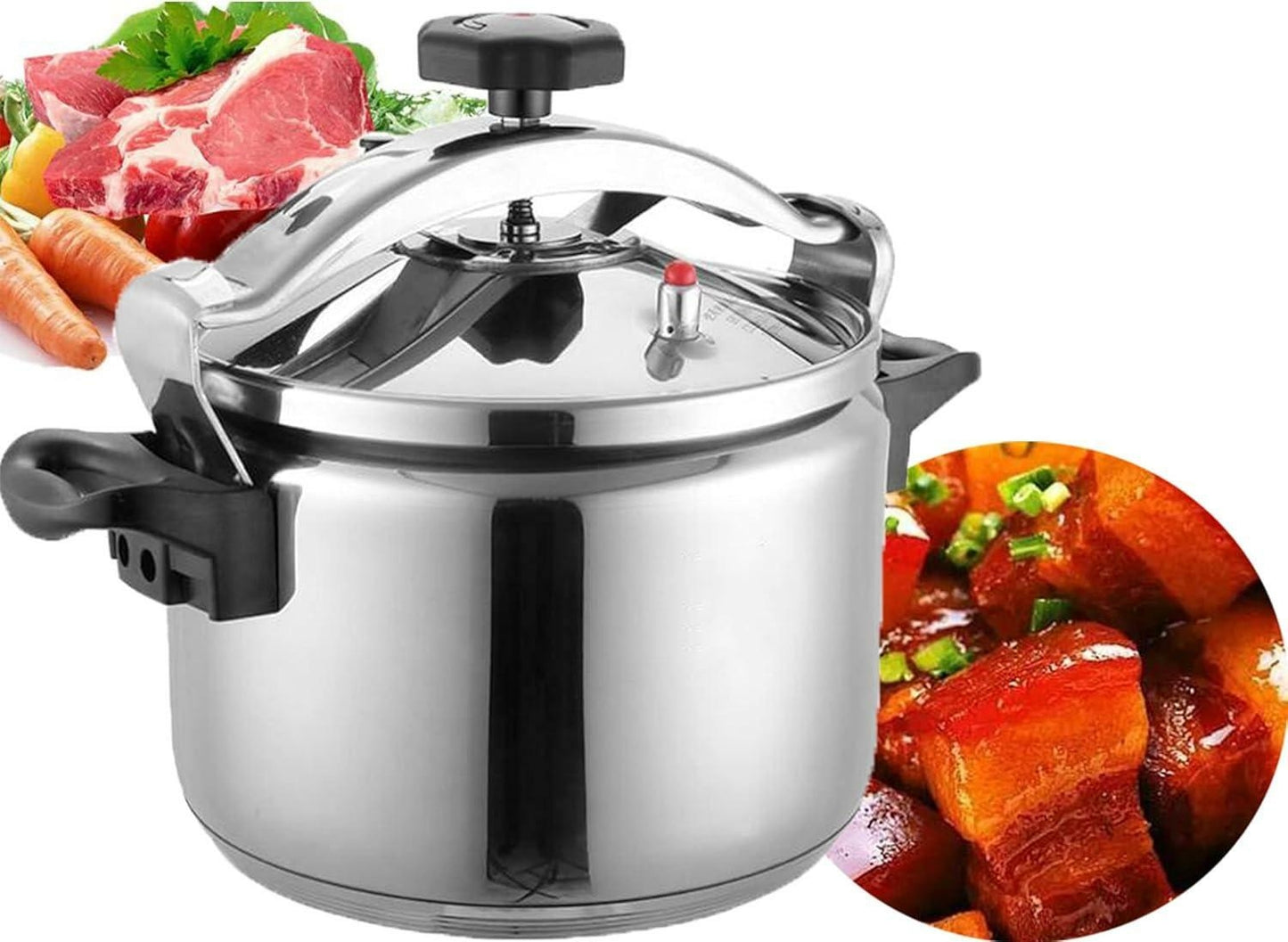 2 Handle Non Explosive Pressure Cookers, 7 LITERS Capacity Stainless Steel Pressure Cooker &amp; Super Safety Lock Explosion-proof, Suitable For All Hob Types