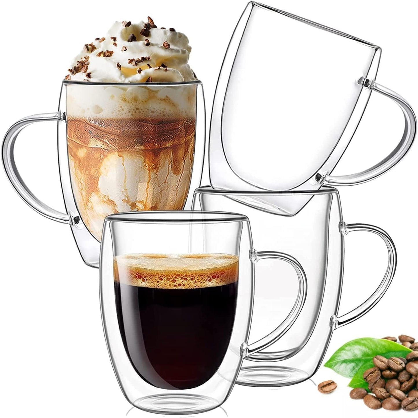 Double Walled Borosilicate Glass Coffee Mugs Set of 2 Kenya