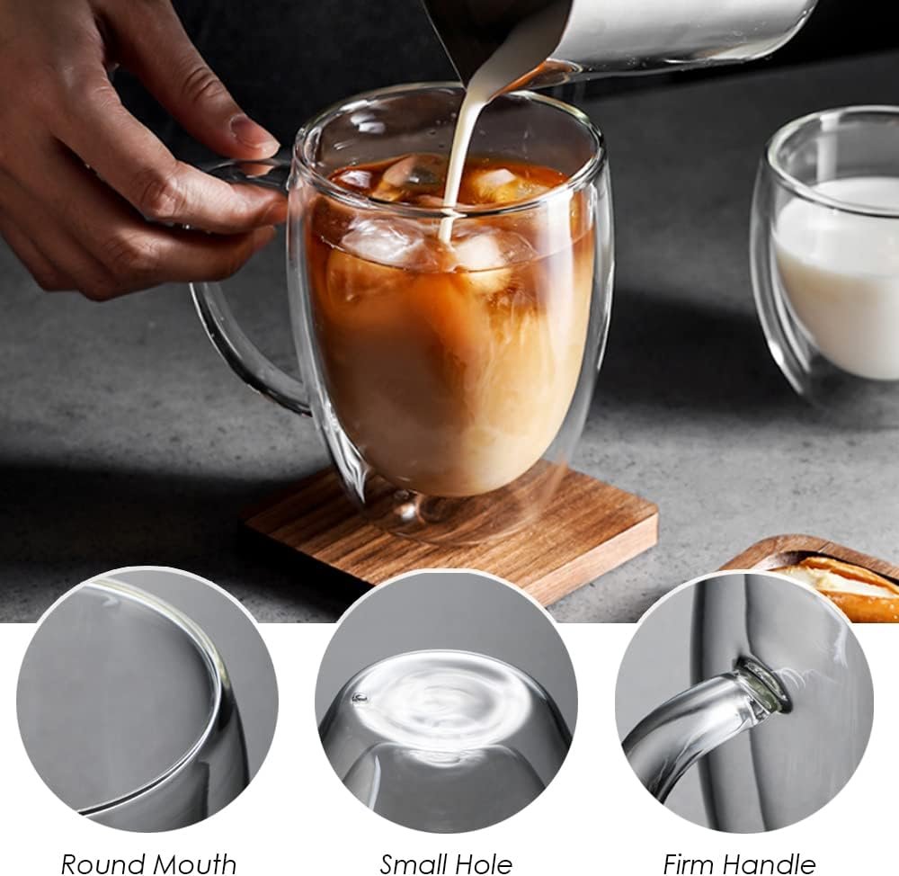 Double Walled Borosilicate Glass Coffee Mugs Set of 2 Kenya