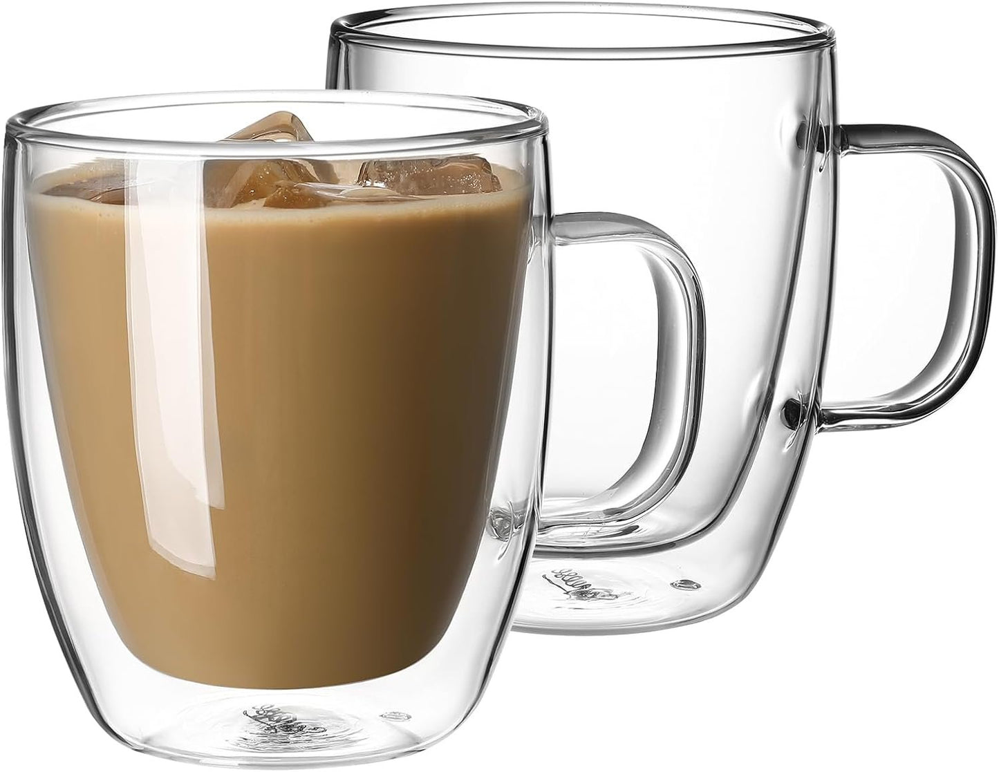250ml Danny Home Double Walled Glass Mug with Handle (2 Pcs)