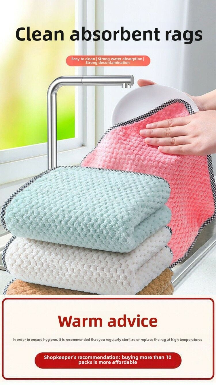 Ten absorbent kitchen rags
