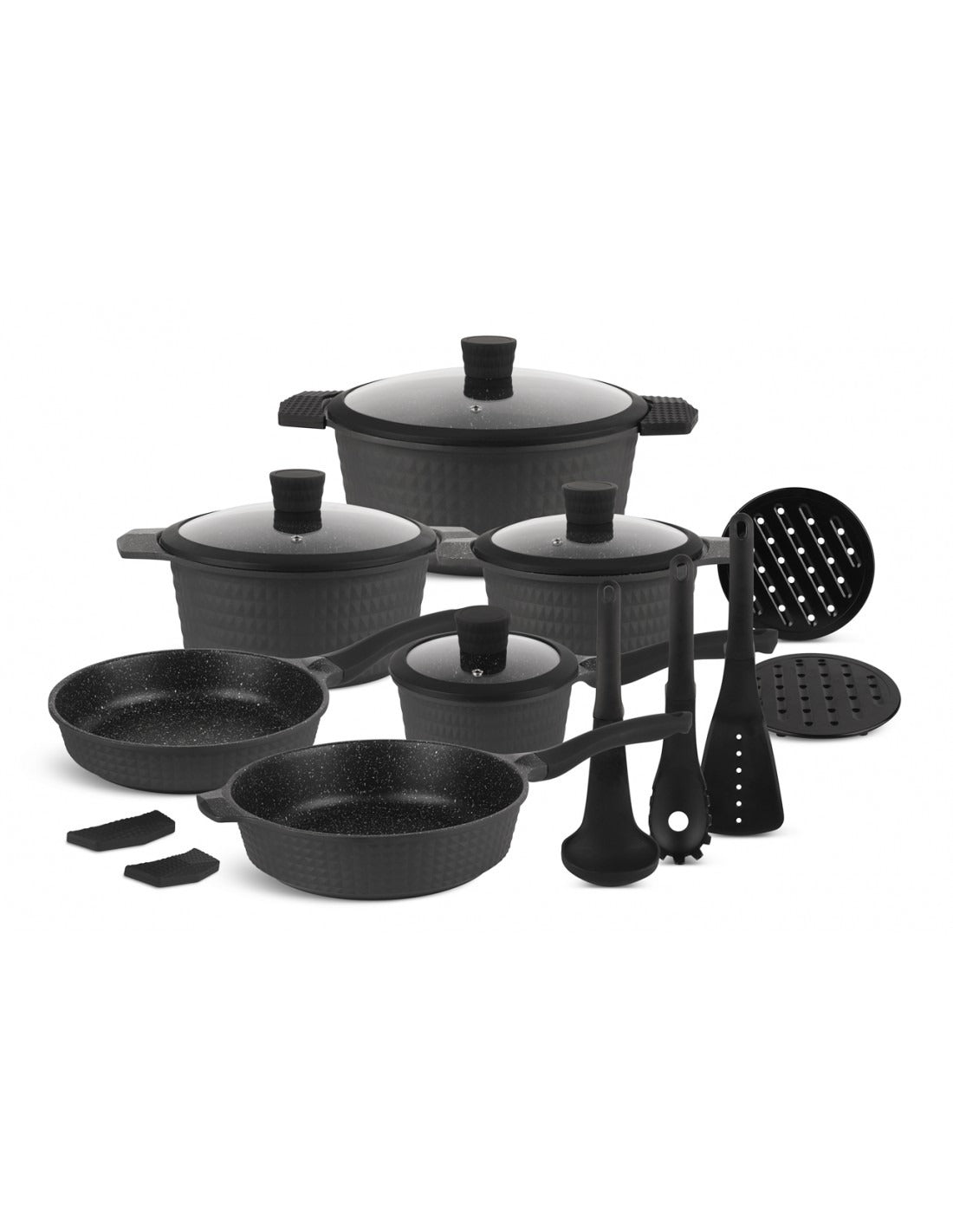 Edënbërg 15-Piece Marble Coated Cookware Set (Forged Aluminum) – Induction Ready