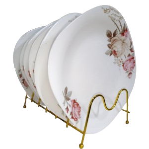 6pc Dinner Set Square Flowered