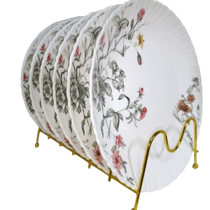 6pcs Dinner Plate Set Round Flowered