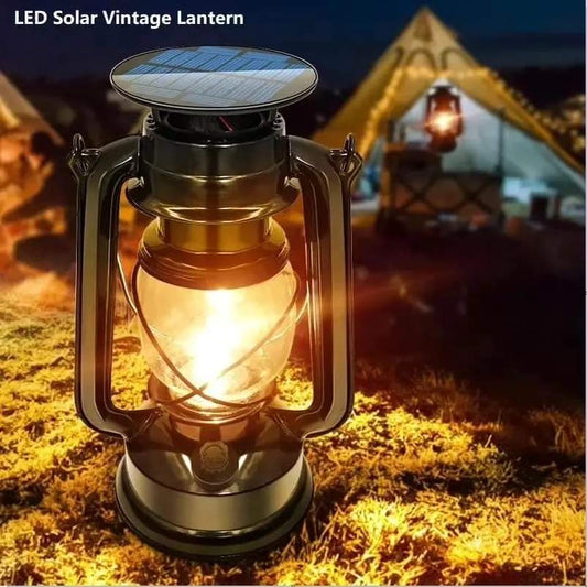 Vintage Solar Lantern for Outdoor Solar LED Storm Lamp Warm White Ultra Bright Dimmable