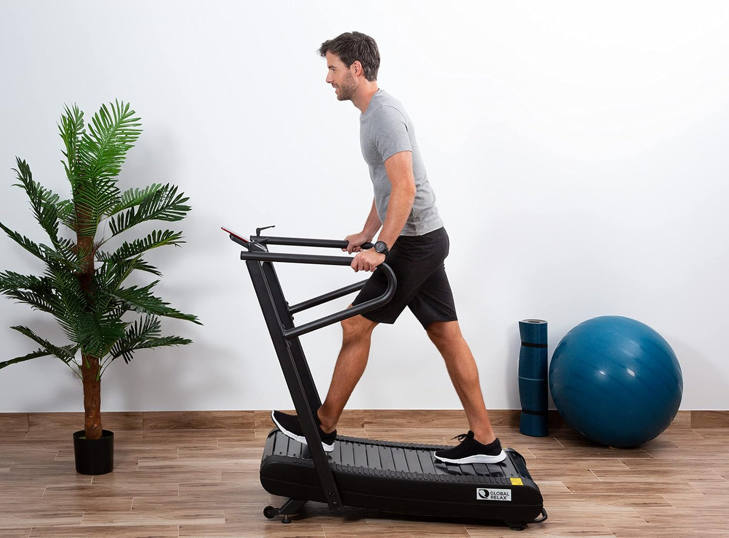 Curved Manual Treadmill Self Powered No Electricity Home Use