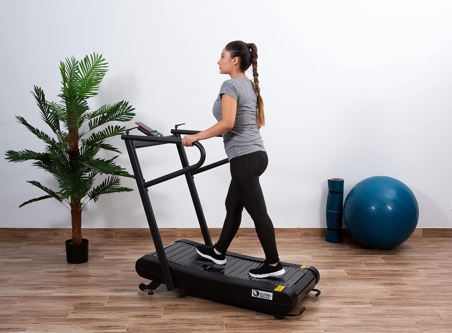 Curved Manual Treadmill Self Powered No Electricity Home Use