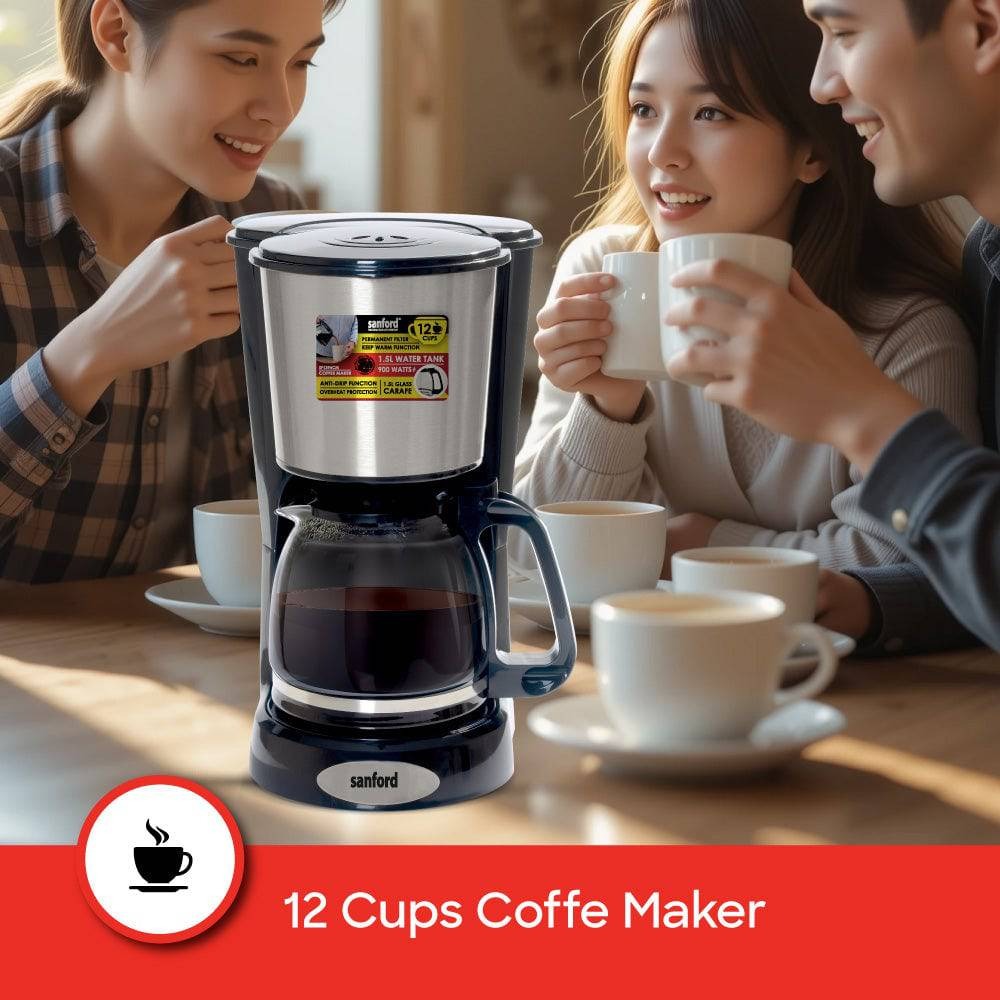 Sanford 12-Cup Coffee Maker with Thermostat Control and Keep Warm Function