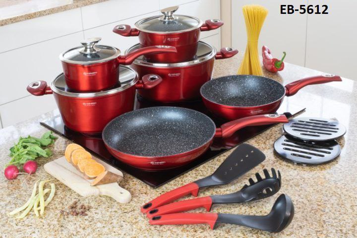 Edenberg 15-Piece Nonstick Cookware Set with Kitchen Tools - Complete Pots and Pans Set Kenya