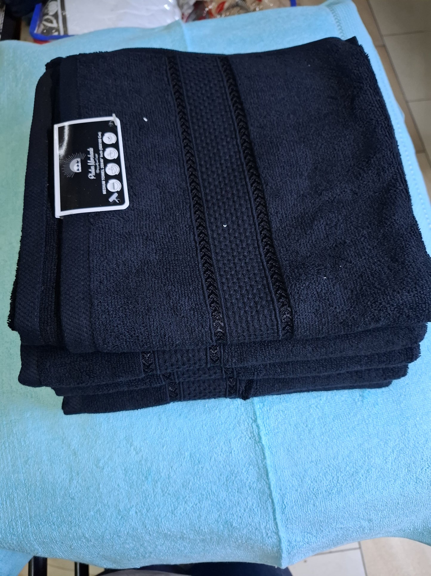 Salon towel black and white ...Available