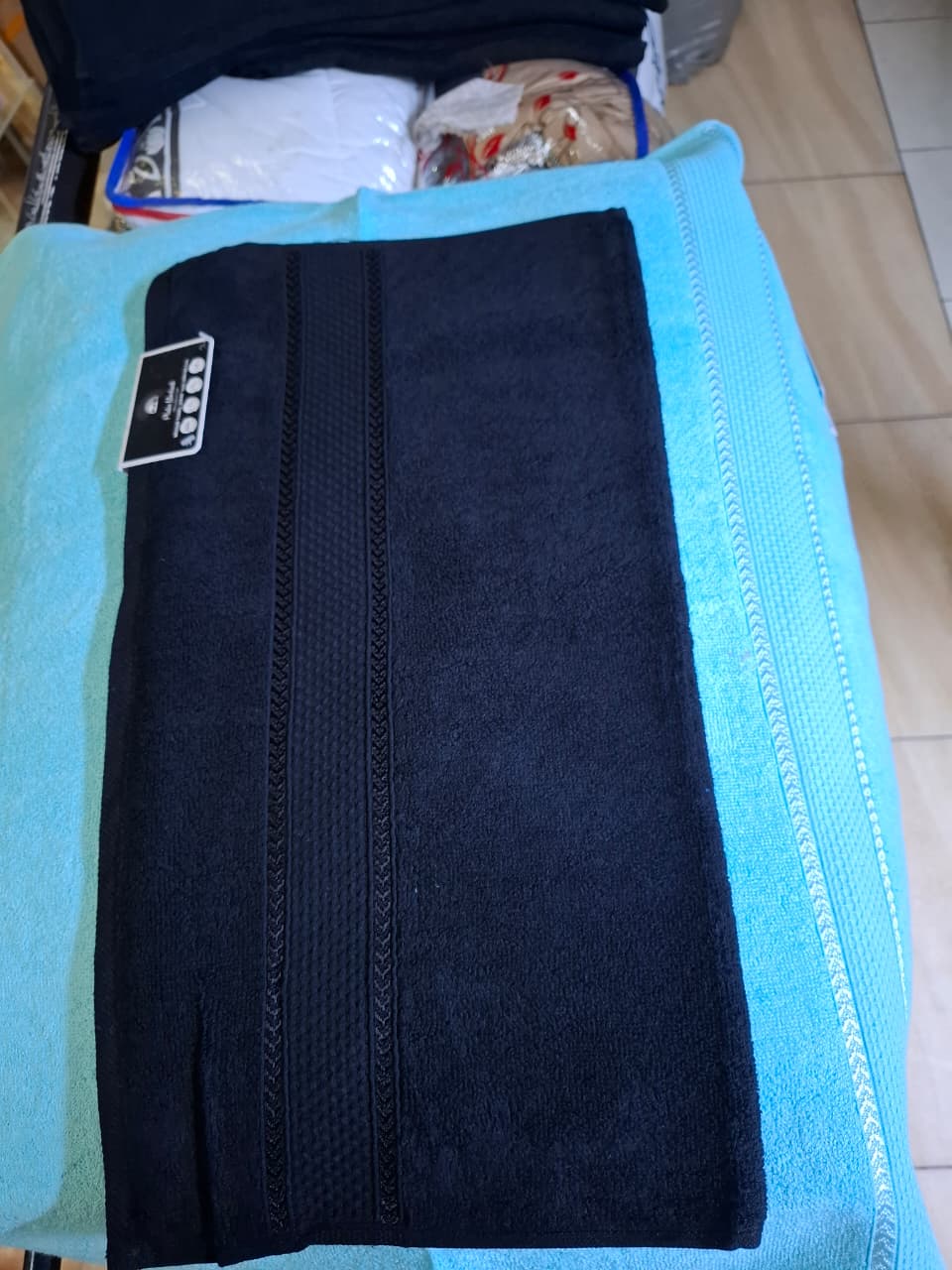 Salon towel black and white ...Available