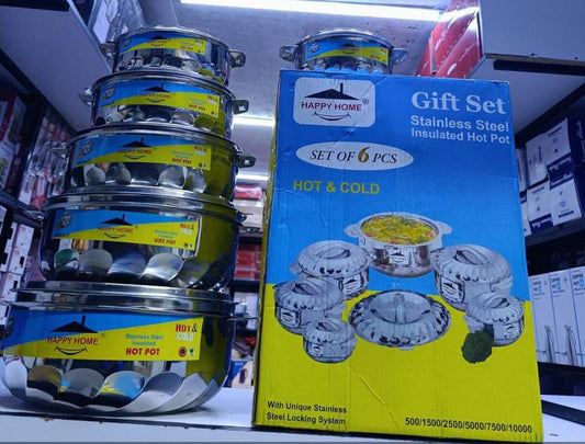 6 pcs happy home hot pots stainless