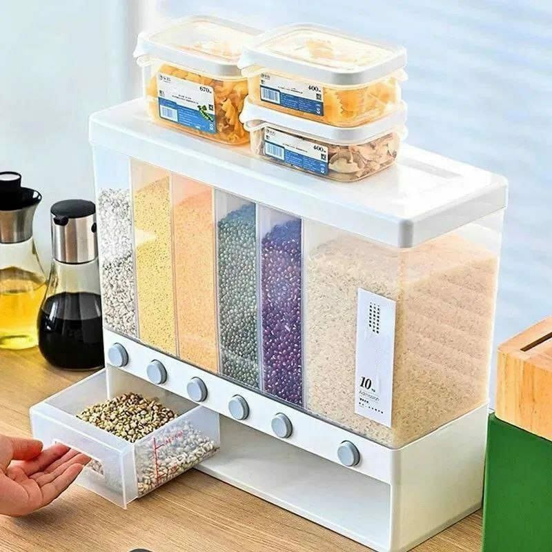 6 compartment cereals dispenser -