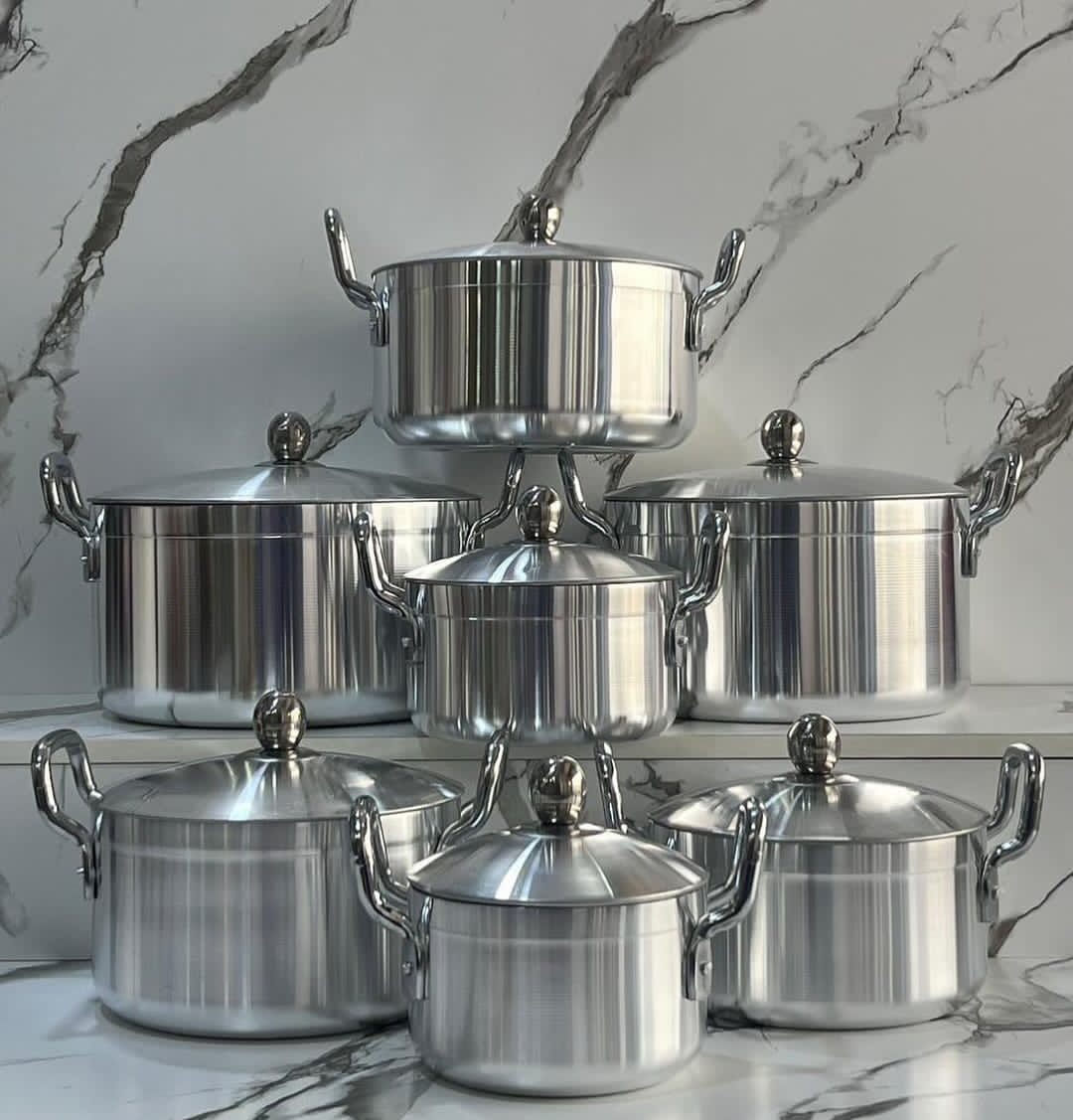 *Tornado Aluminium Cookware Set 7 pots + 7 lids