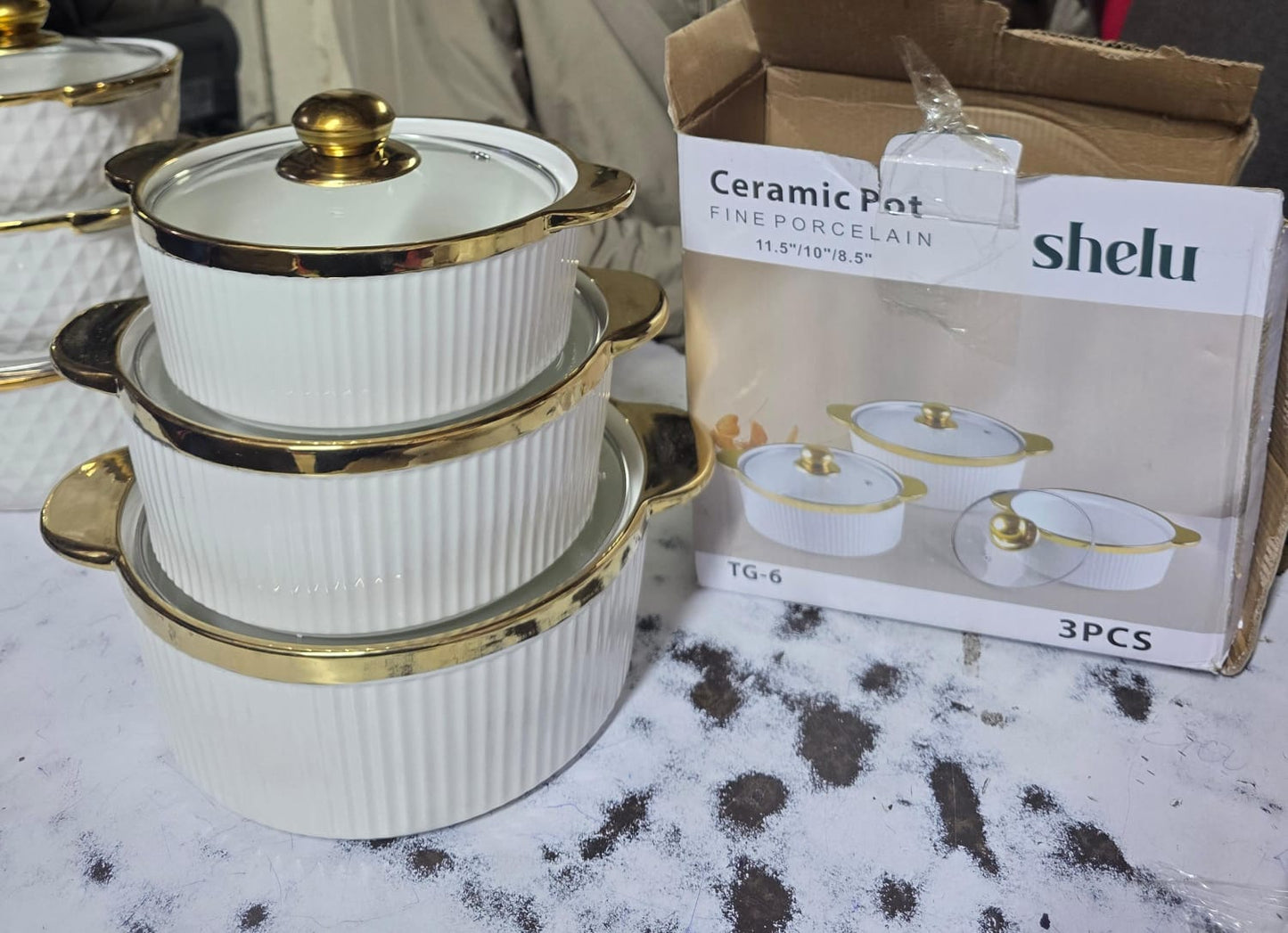 3pcs ceramic pots 3.5 L ,2.5 ans 2L @2500
