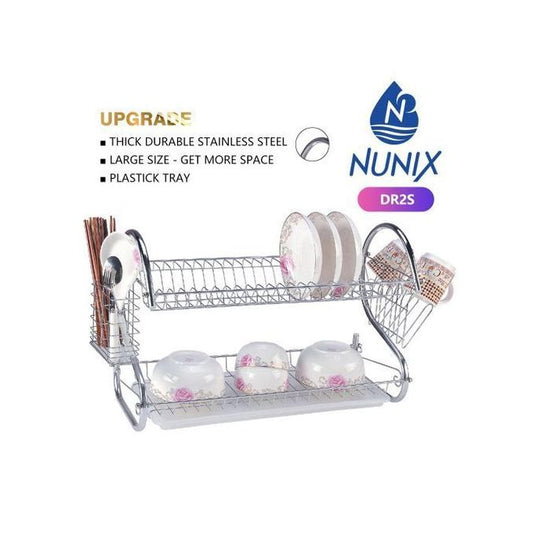Nunix 2 Tier Kitchen Stainless Utensils Storage/dish Rack