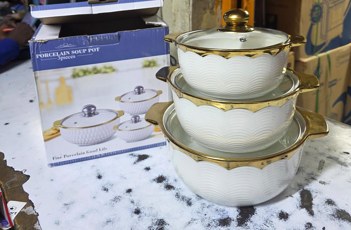 3pcs ceramic pots 3.5 L ,2.5 ans 2L