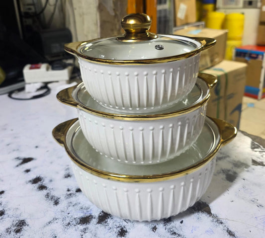 3pcs ceramic pots 3.5 L ,2.5 ans 2L