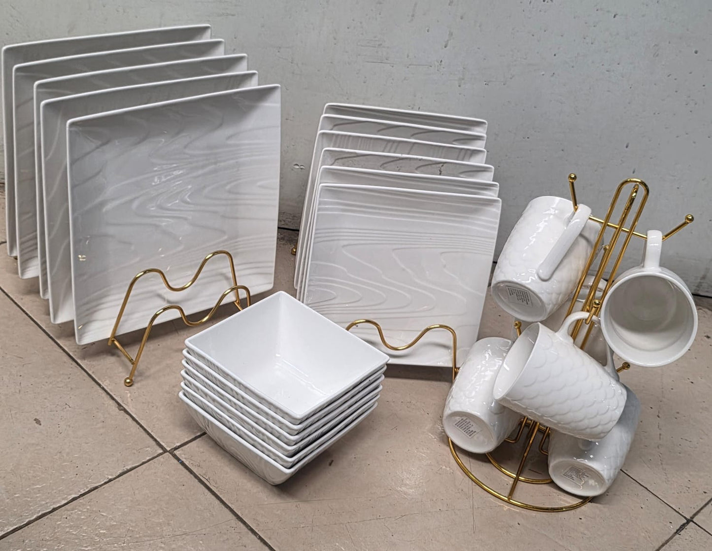 24 pcs square dinner set