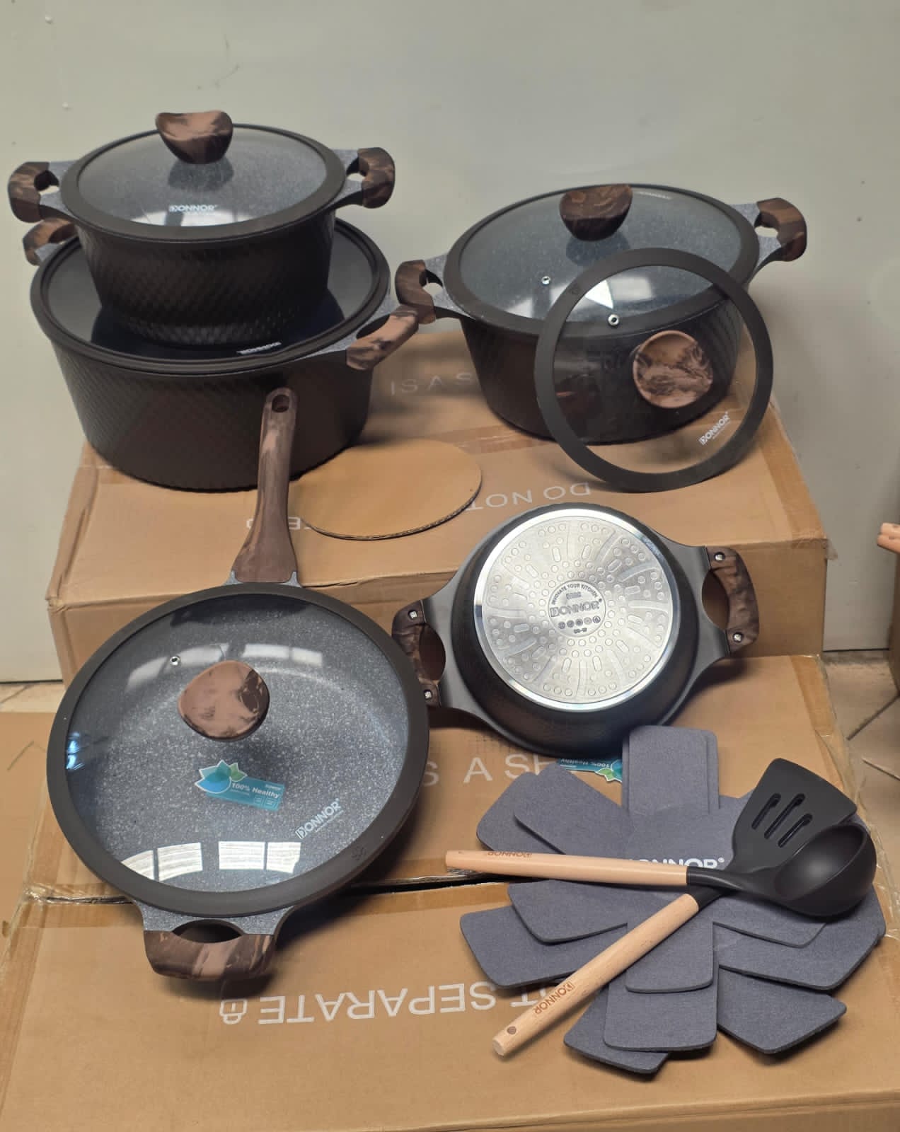 15pcs  DONNOR GlORY granite non-stick set