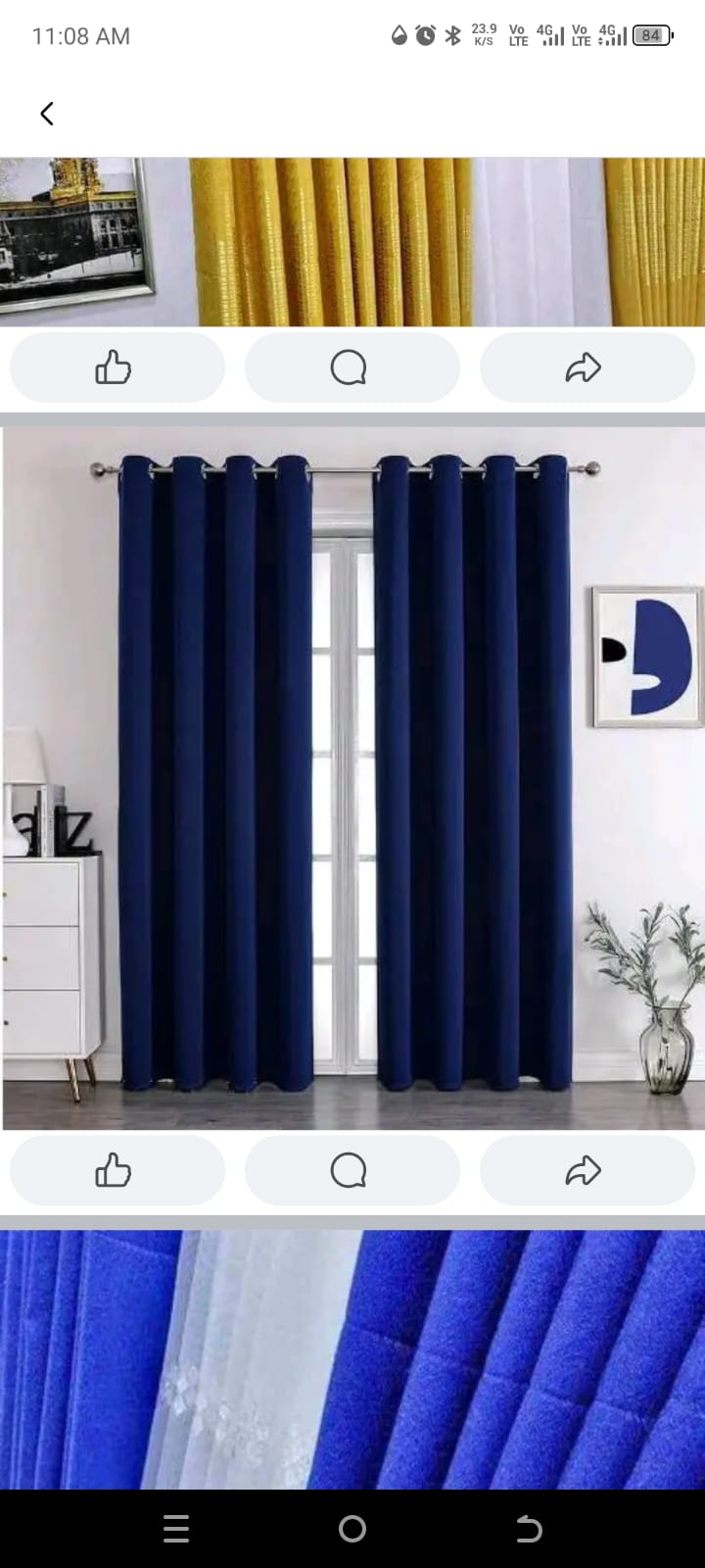 Plain and Marble curtains  available*