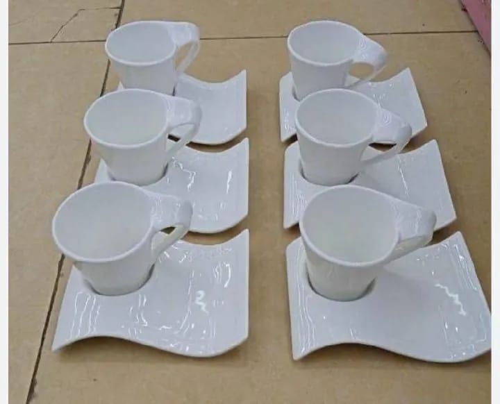 20ml large Ceramic swag cup saucer set