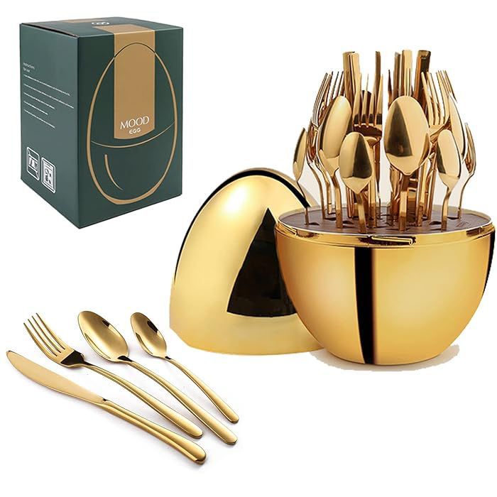 *36pc Executive Egg-Shaped Cutlery Set* *Gold colour*