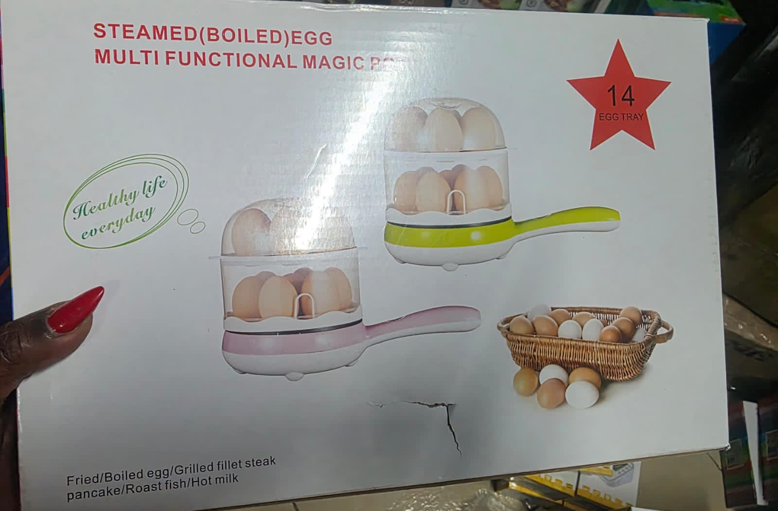 Double  egg boiler with magic pan