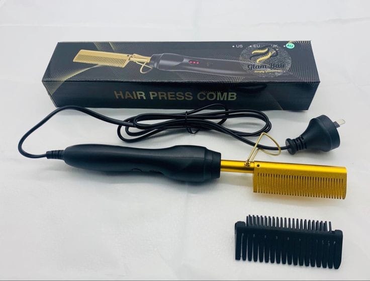 Golden comb electric heat hair straightener  -*