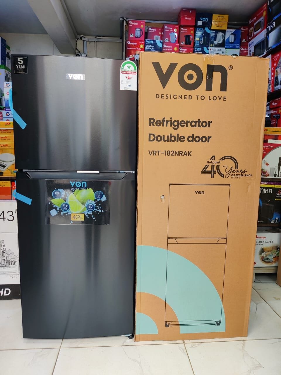 *Von Fridge Double Door 181Litres NO FROST