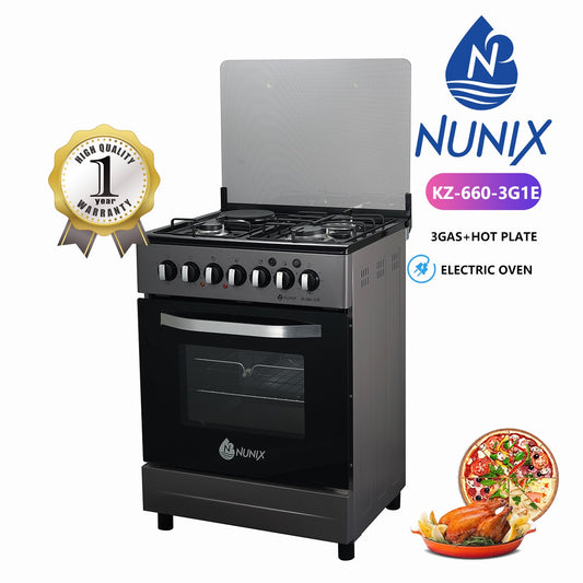 🔥🔥Nunix 60×60 3+1 Freestanding cooker with electric oven