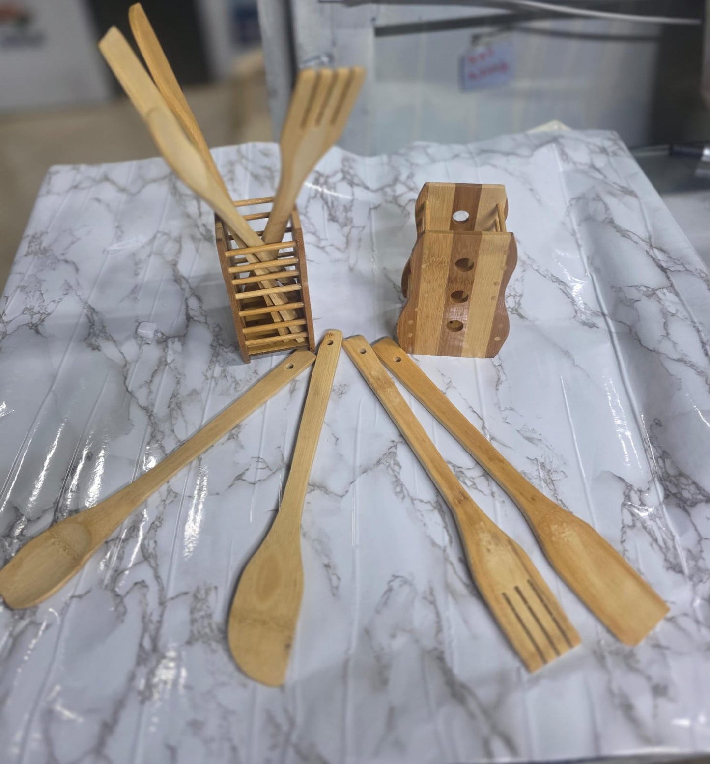 New inn bamboo elegant set with spoon holder