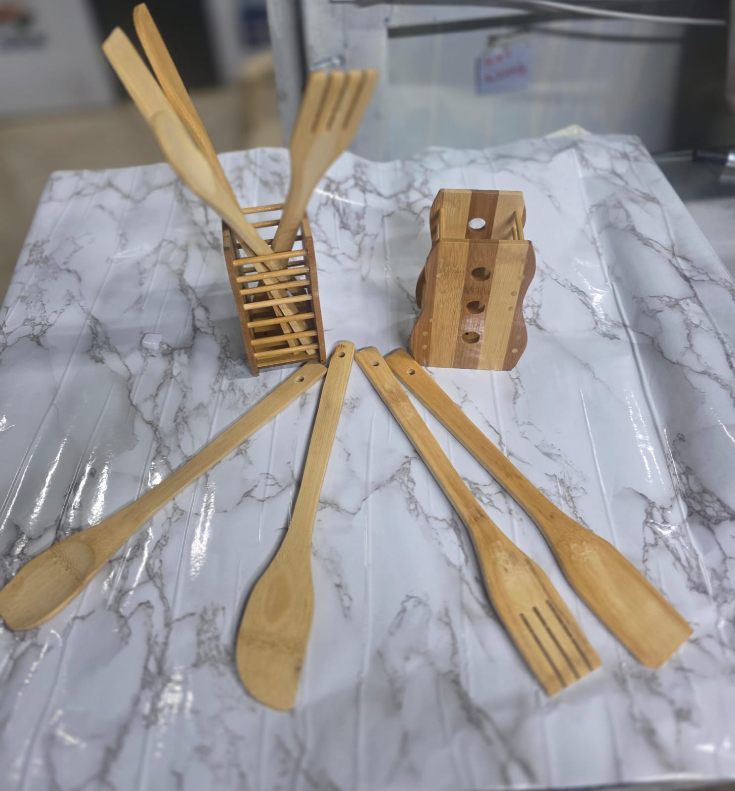 New inn bamboo elegant set with spoon holder