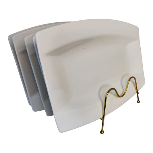 Set of Rectangular white dinner plate