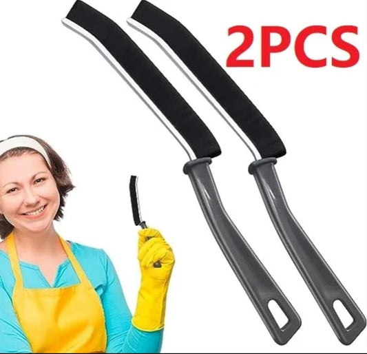 2pcs Hard Bristle Crevice Cleaning Brush – Black