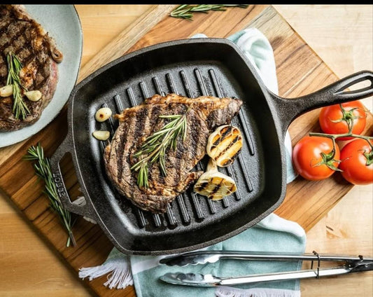 28 cm Heavy duty cast iron grill pan