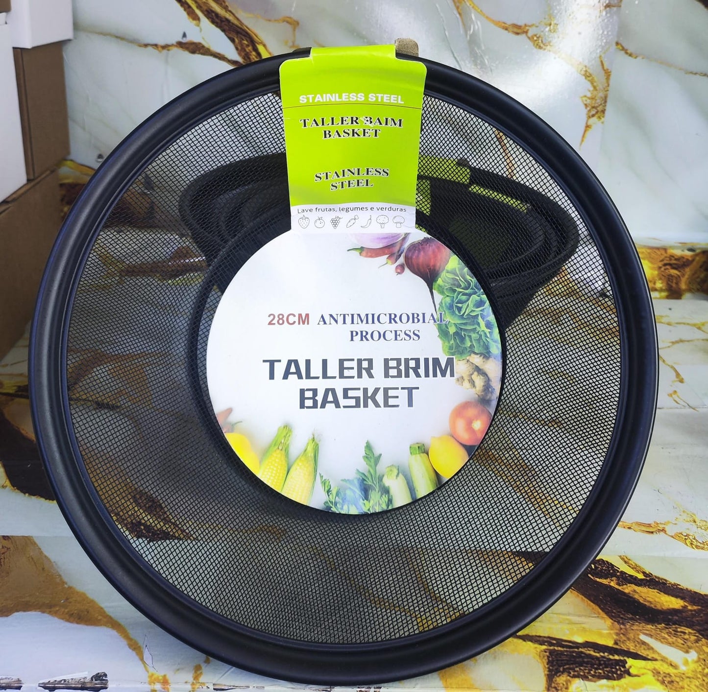 "Taller Brim " mesh strainer basket