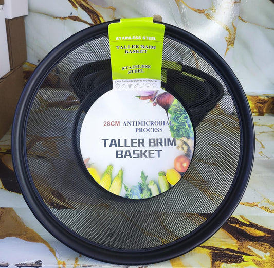 "Taller Brim " mesh strainer basket