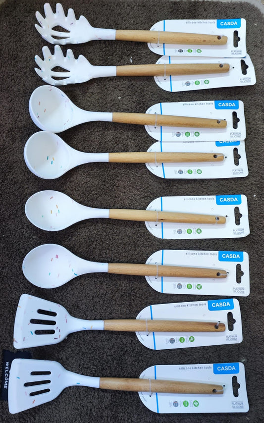 Silicone serving and cooking spoons