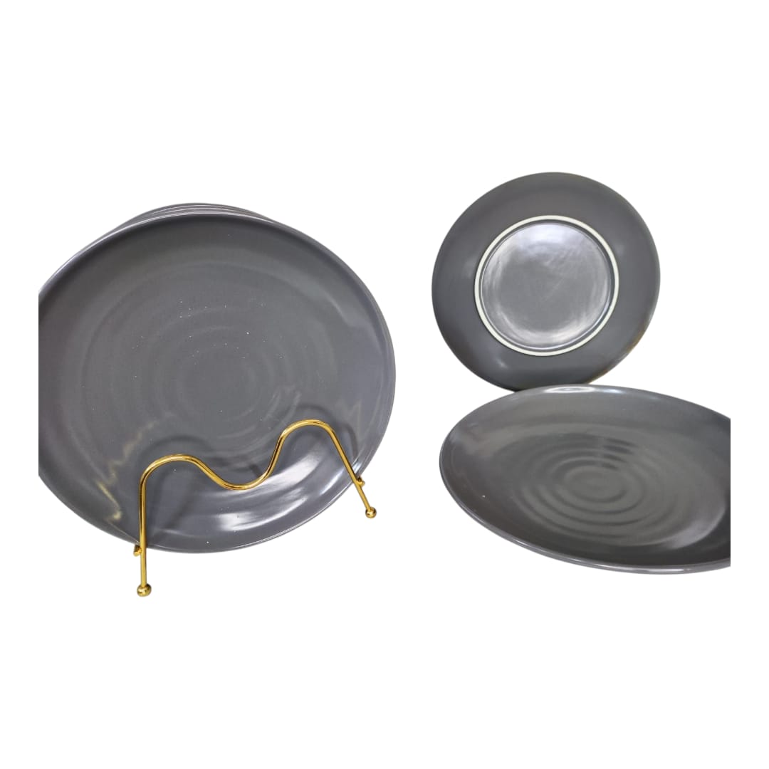 Dark grey ceramic dinner plate