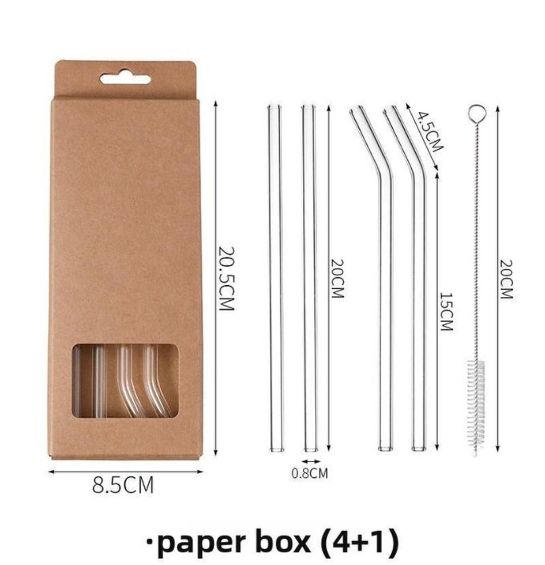 4-pack of high transparent glass straws