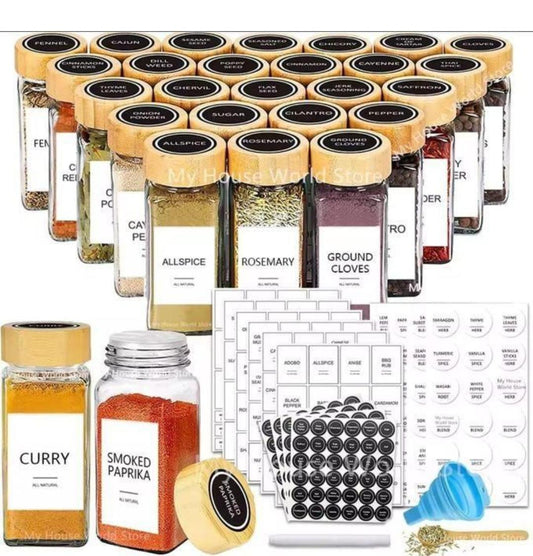 29pcs SET GLASS STORAGE SPICE JARS