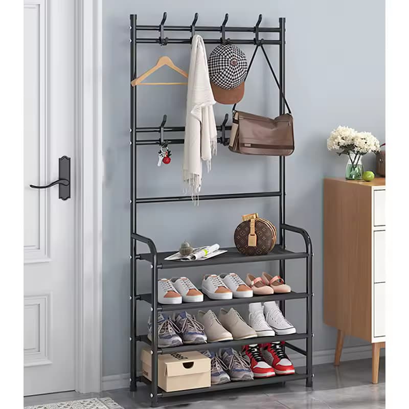Multi-functional shoe and hat rack