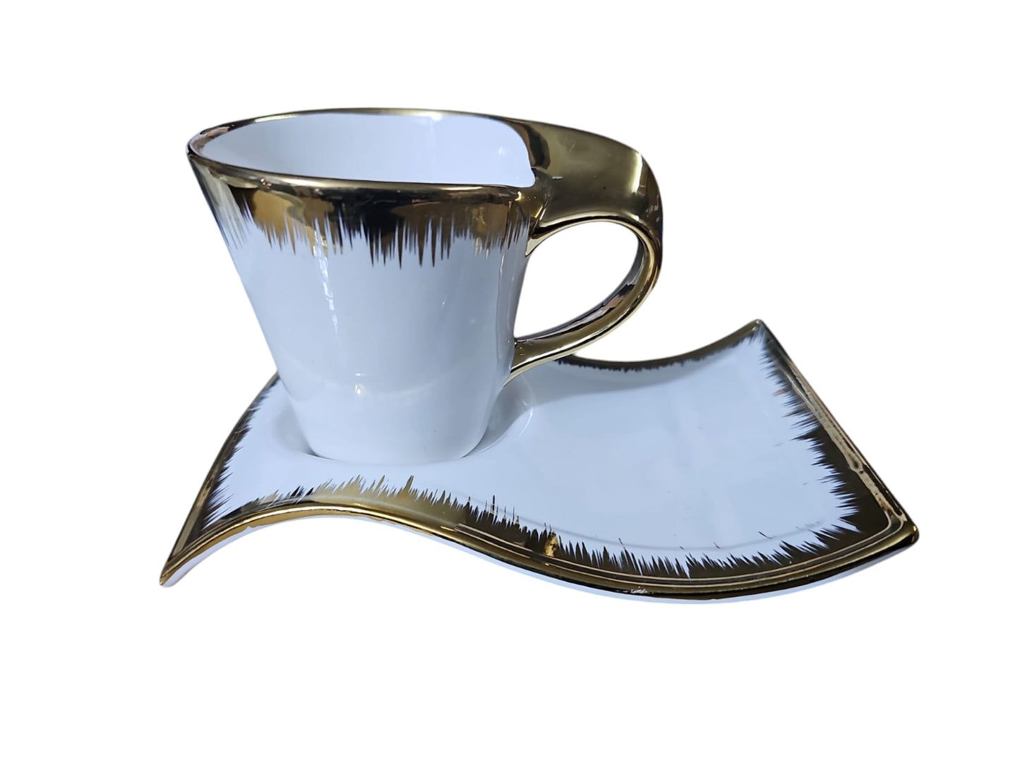 Gold and White Cup and saucer set